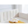 Twin Size Upholstered Daybed with 2 Drawers, Futon Sofa Bed with Storage, Ribbed Tufted Backrest Lavish Modern Design, Couch Bed Frame for Bedroom Living Room Guest Room Apartment,Beige Velvet(Beige Velvet)