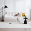 Twin Size Upholstered Daybed with 2 Drawers, Futon Sofa Bed with Storage, Ribbed Tufted Backrest Lavish Modern Design, Couch Bed Frame for Bedroom Living Room Guest Room Apartment,Beige Velvet(Beige Velvet With 2 Drawers)