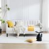 Twin Size Upholstered Daybed with 2 Drawers, Futon Sofa Bed with Storage, Ribbed Tufted Backrest Lavish Modern Design, Couch Bed Frame for Bedroom Living Room Guest Room Apartment,Beige Velvet(Ivory Boucle)