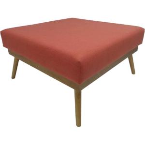 Christopher Knight Home Aria Mid Century Fabric Ottoman, Coral/Natural Large