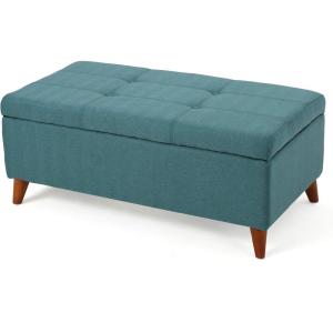 Christopher Knight Home Harper Fabric Storage Ottoman, Teal