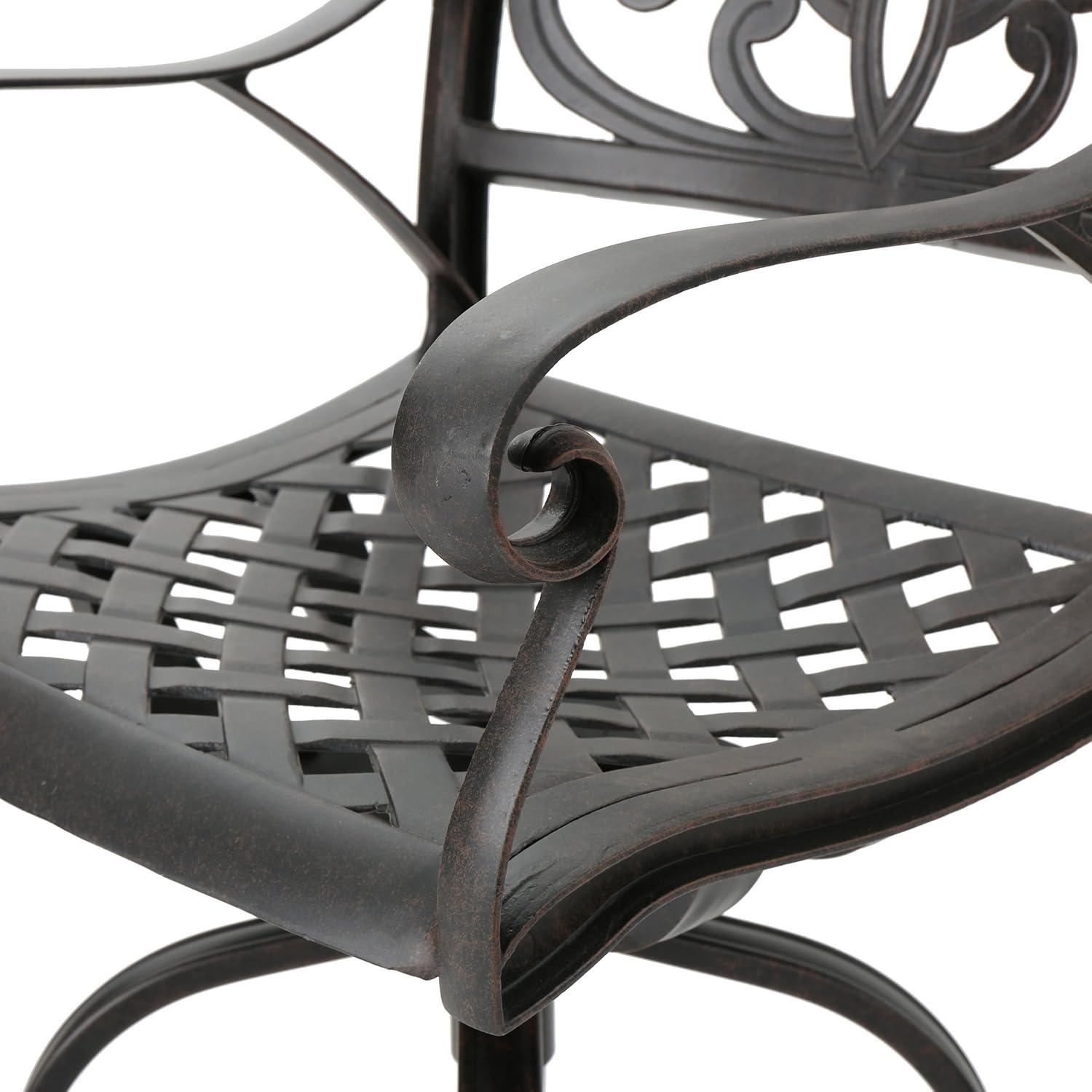 image:imageChristopher Knight Home Alfresco Outdoor Bronze Finished Cast Aluminum Barstools 2Pcs Set Bronze