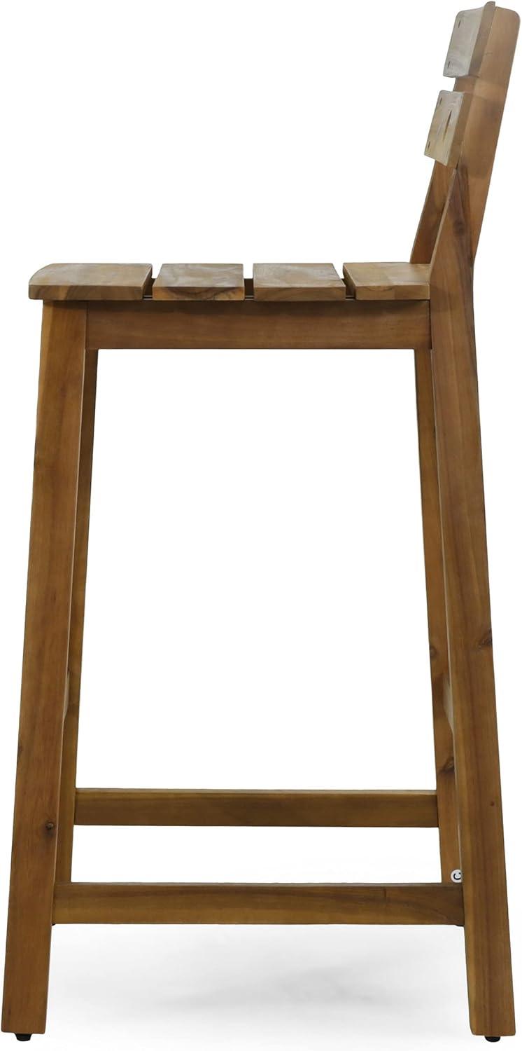 image:imageChristopher Knight Home Ashlyn OutdoorIndoor Backed Barstools Acacia Wood Teak Set of 4