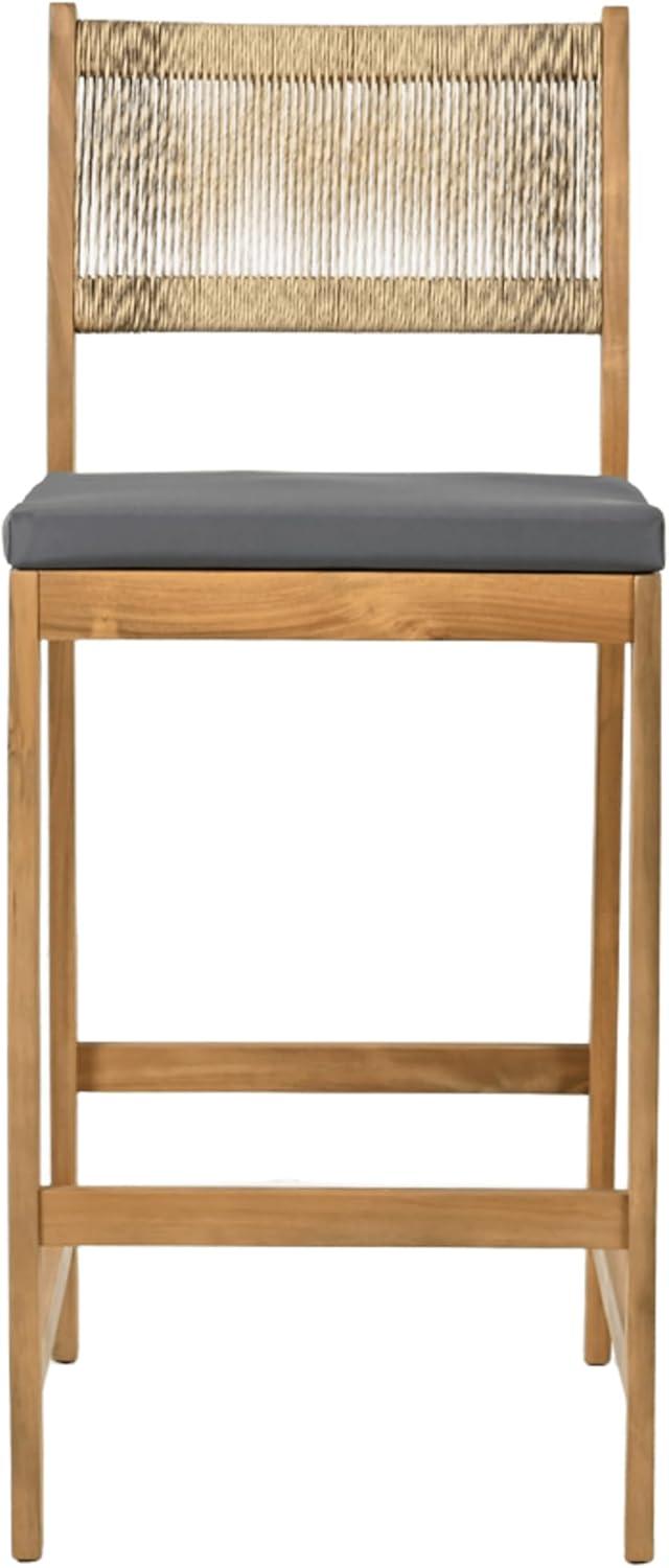 image:imageChristopher Knight Home Barron 5Piece Acacia Wood Patio Bar Set Patio Bar Table and Stools Set Soft Seat Cushions RattanWicker Dining Set for Garden Backyard Poolside BalconyTeak Dark GrayTeak Dark Gray