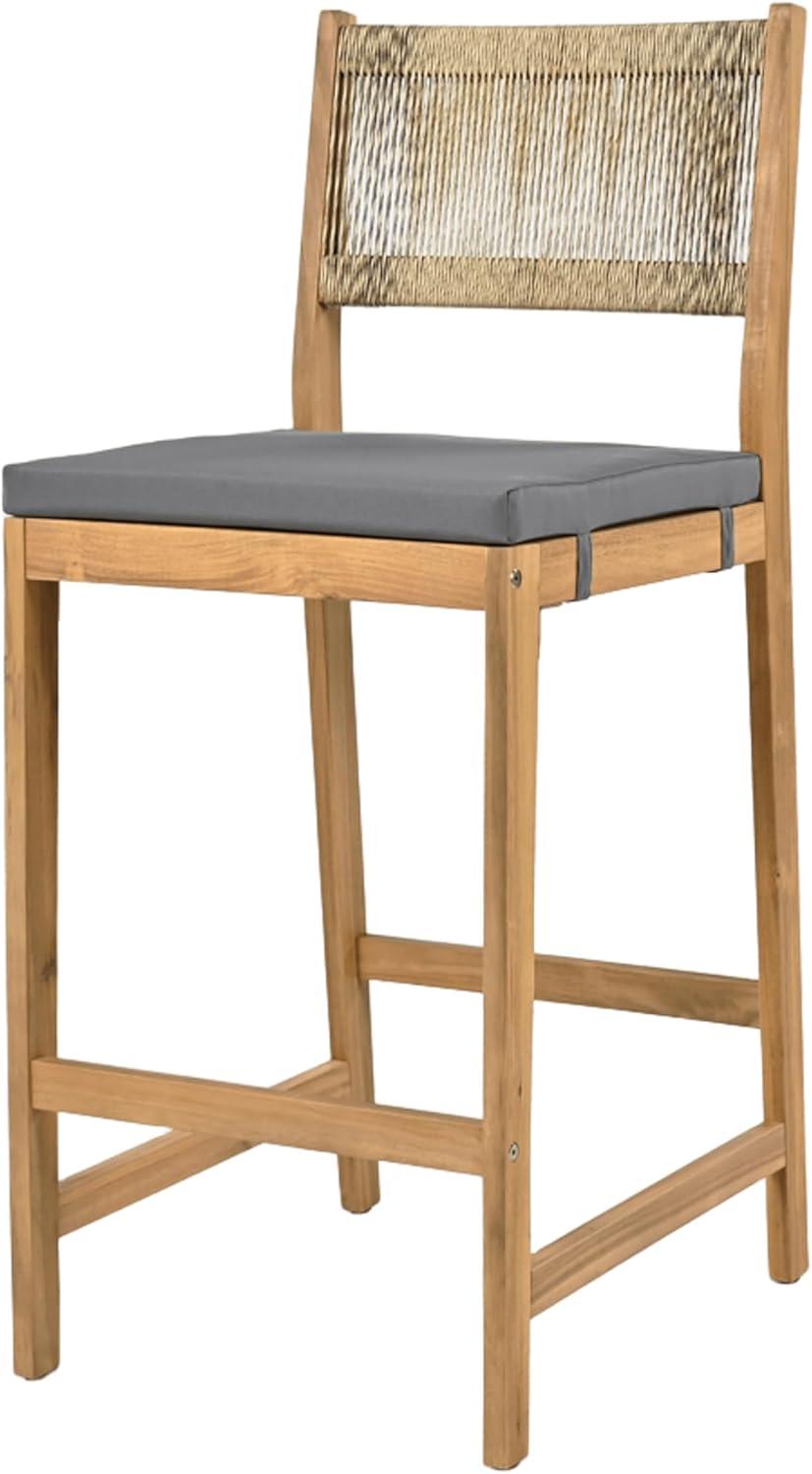 image:imageChristopher Knight Home Barron 5Piece Acacia Wood Patio Bar Set Patio Bar Table and Stools Set Soft Seat Cushions RattanWicker Dining Set for Garden Backyard Poolside BalconyTeak Dark GrayTeak Dark Gray