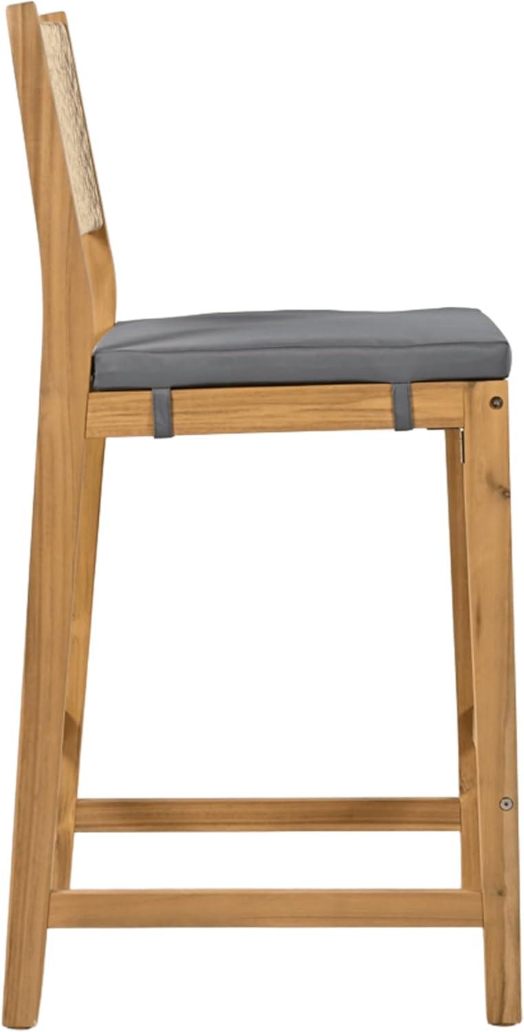 image:imageChristopher Knight Home Barron 5Piece Acacia Wood Patio Bar Set Patio Bar Table and Stools Set Soft Seat Cushions RattanWicker Dining Set for Garden Backyard Poolside BalconyTeak Dark GrayTeak Dark Gray