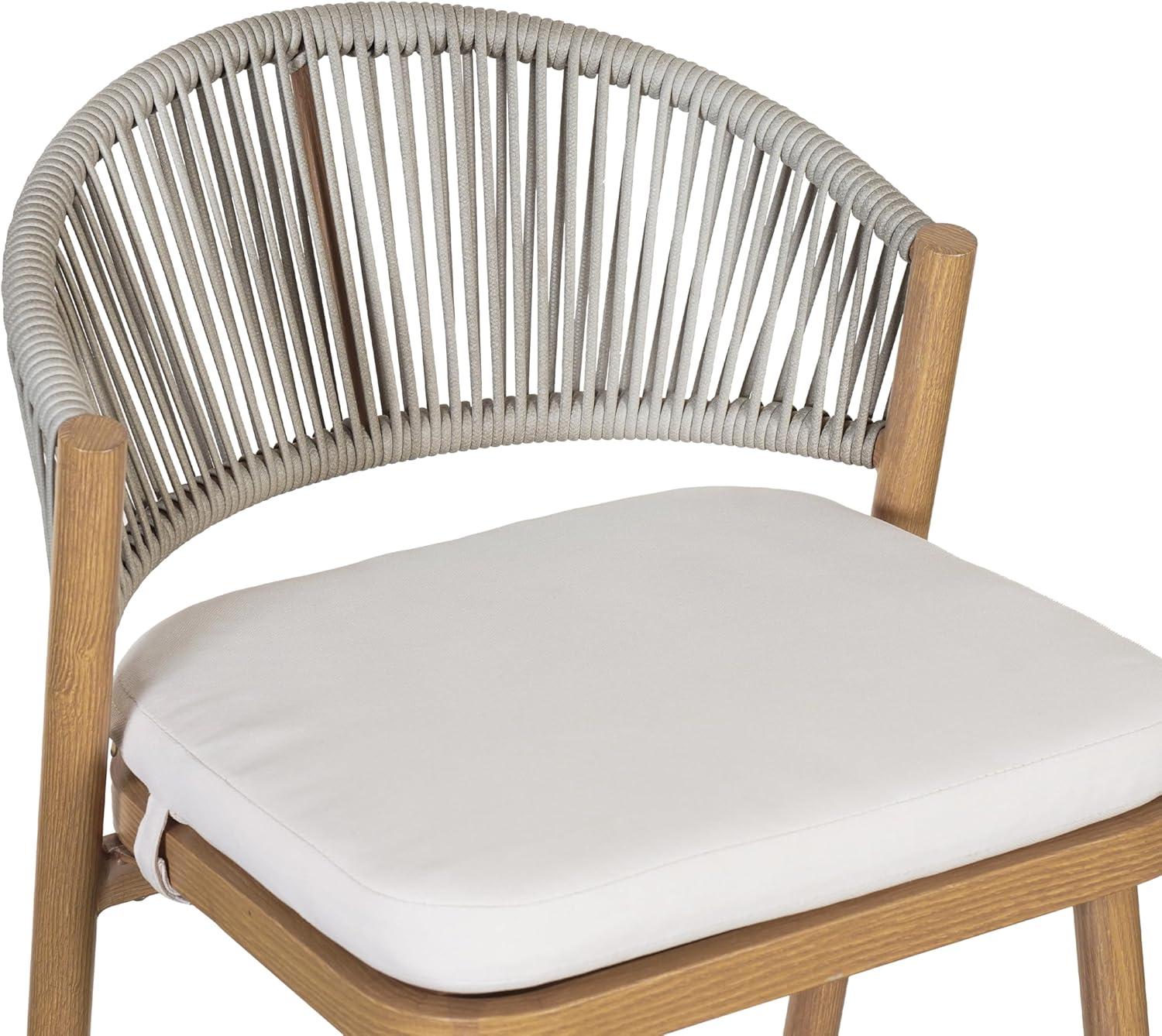 image:imageChristopher Knight Home Hearth 3025 Patio Barstools Set of 2 Woven Wicker Counter Stool Aluminum Frame Barstool PE Rattan ScallopShape Backrest Woodlike Stool for Backyard Balcony Garden TeakMapleAluminum