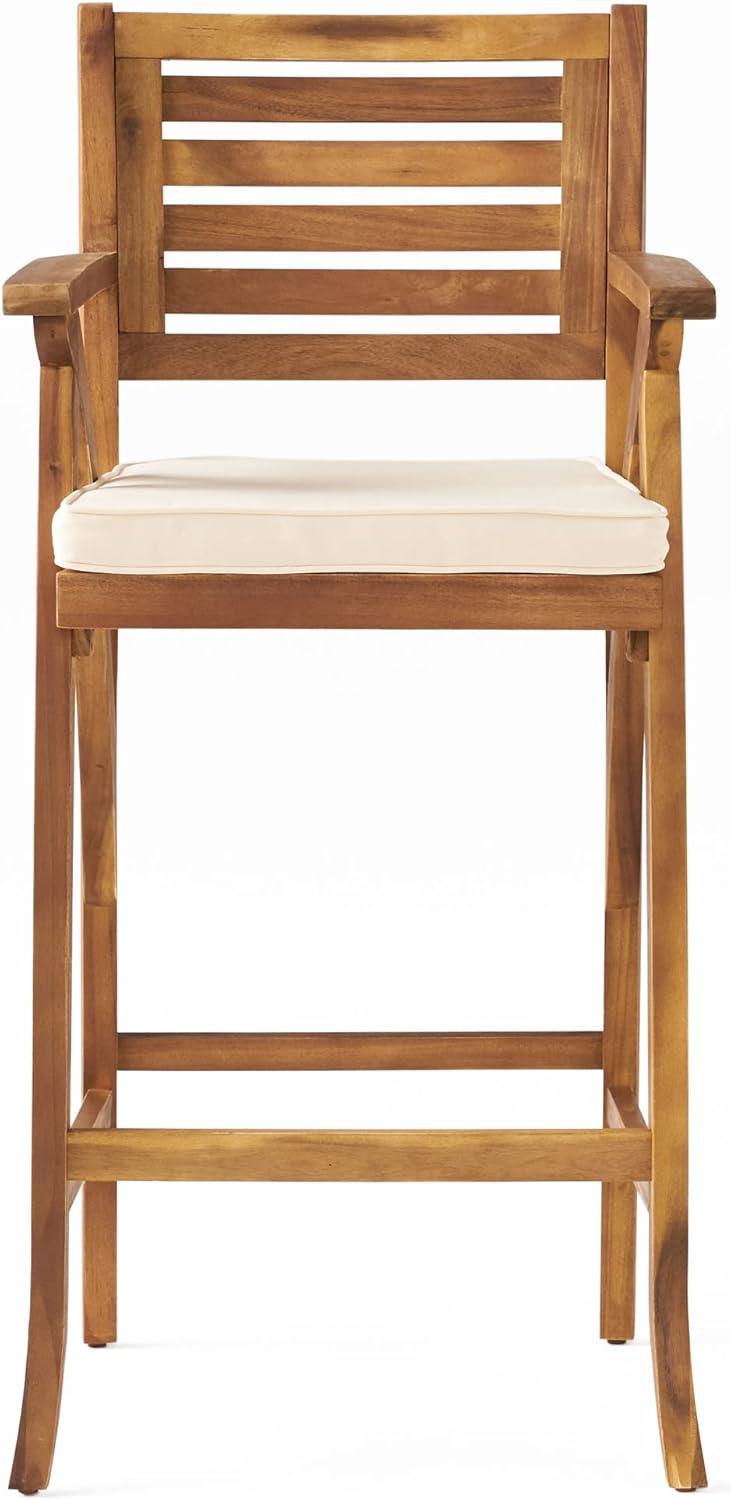 image:imageChristopher Knight Home Hermosa Acacia Wood Outdoor Barstools 2Pcs Set Teak Finish