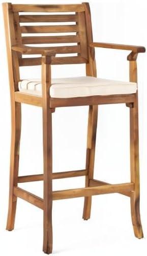 image:imageChristopher Knight Home Hermosa Acacia Wood Outdoor Barstools 2Pcs Set Teak Finish
