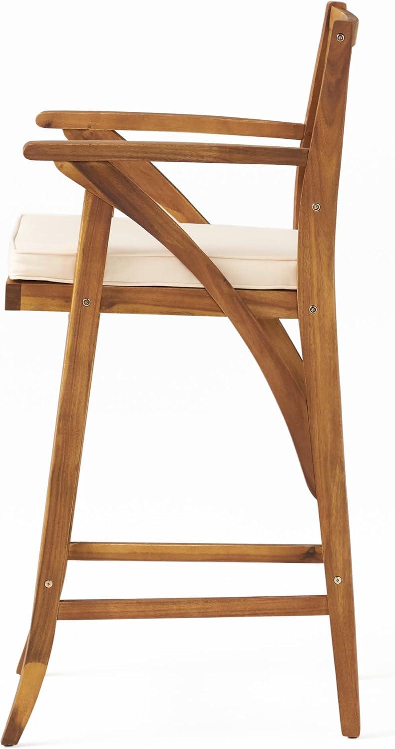 image:imageChristopher Knight Home Hermosa Acacia Wood Outdoor Barstools 2Pcs Set Teak Finish