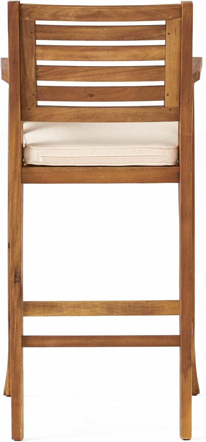 image:imageChristopher Knight Home Hermosa Acacia Wood Outdoor Barstools 2Pcs Set Teak Finish