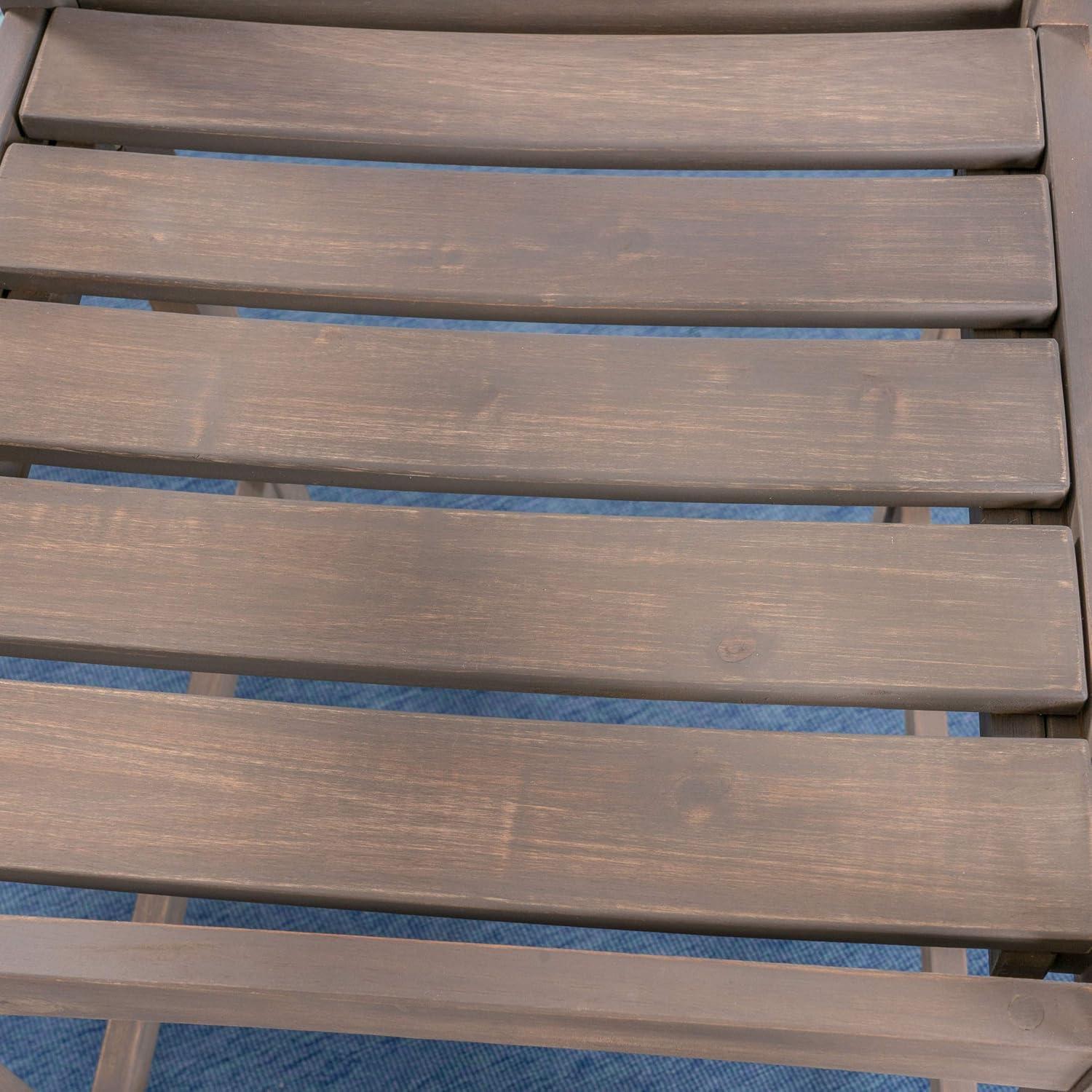 image:imageChristopher Knight Home Lera Outdoor Rustic Acacia Wood Barstool Set of 2 Gray Finish