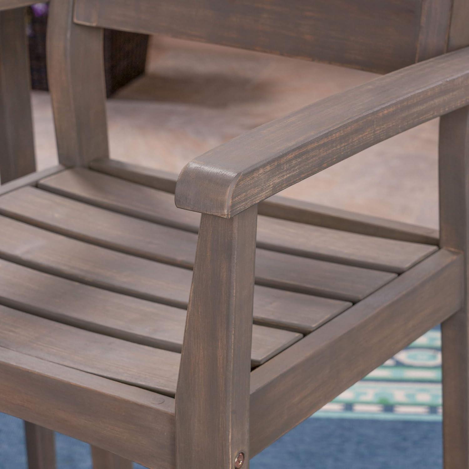 image:imageChristopher Knight Home Lera Outdoor Rustic Acacia Wood Barstool Set of 2 Gray Finish