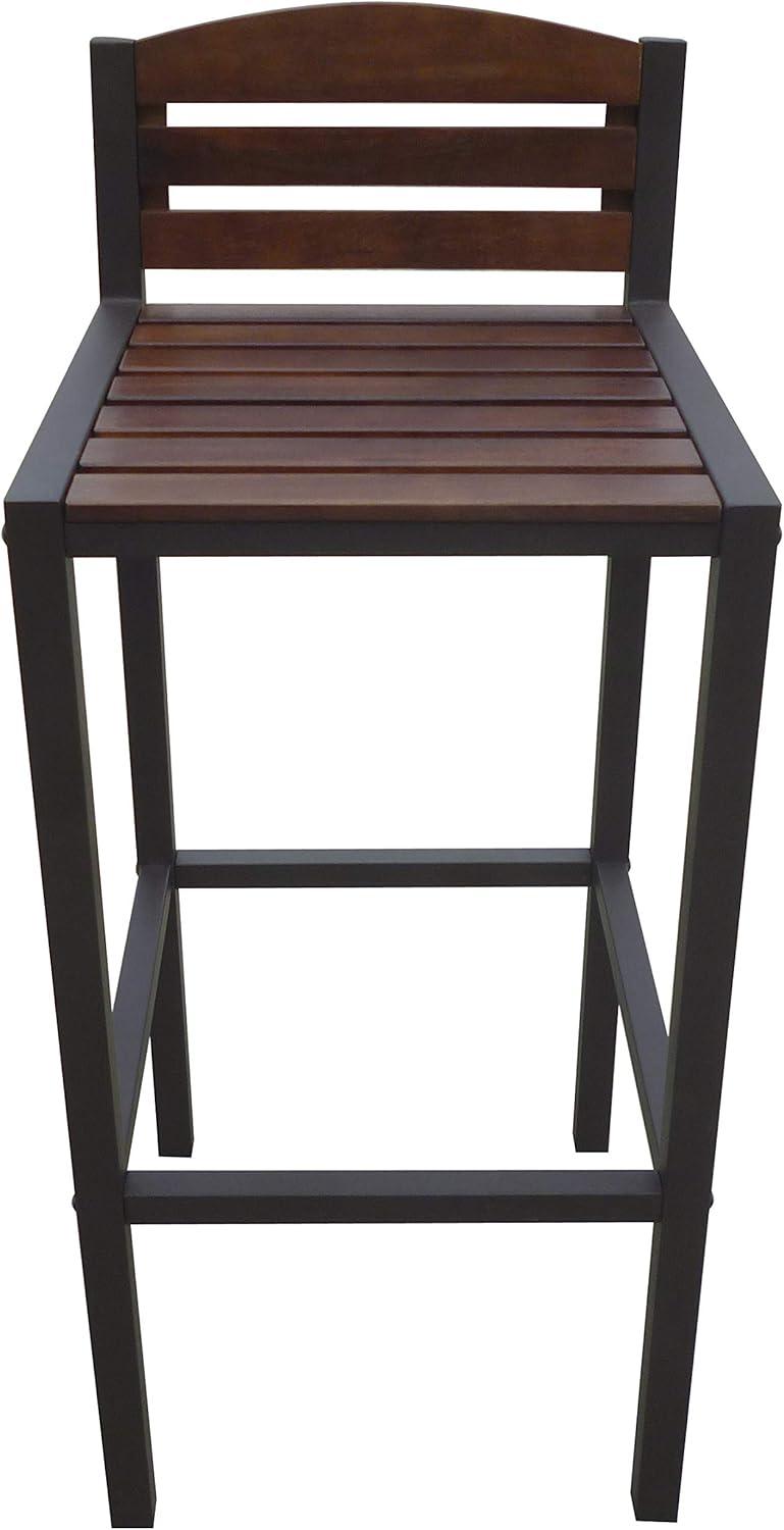 image:imageChristopher Knight Home Milos Acacia Barstools 2Pcs Set Dark Brown Rustic Metal