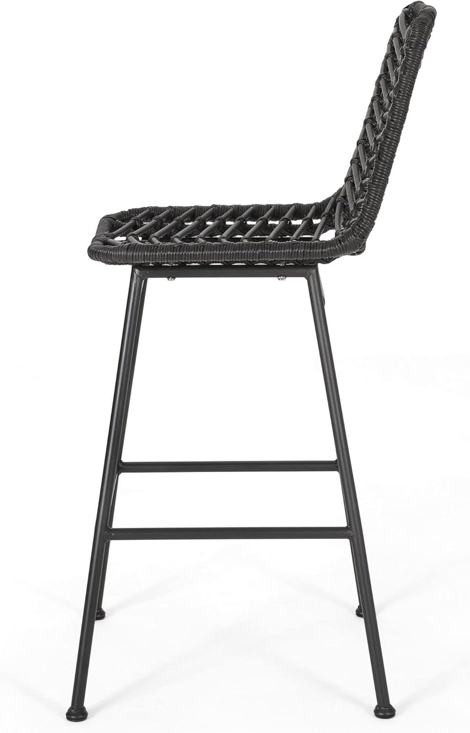 image:imageChristopher Knight Home Outdoor Wicker Barstools Set of 2 Gray and Black