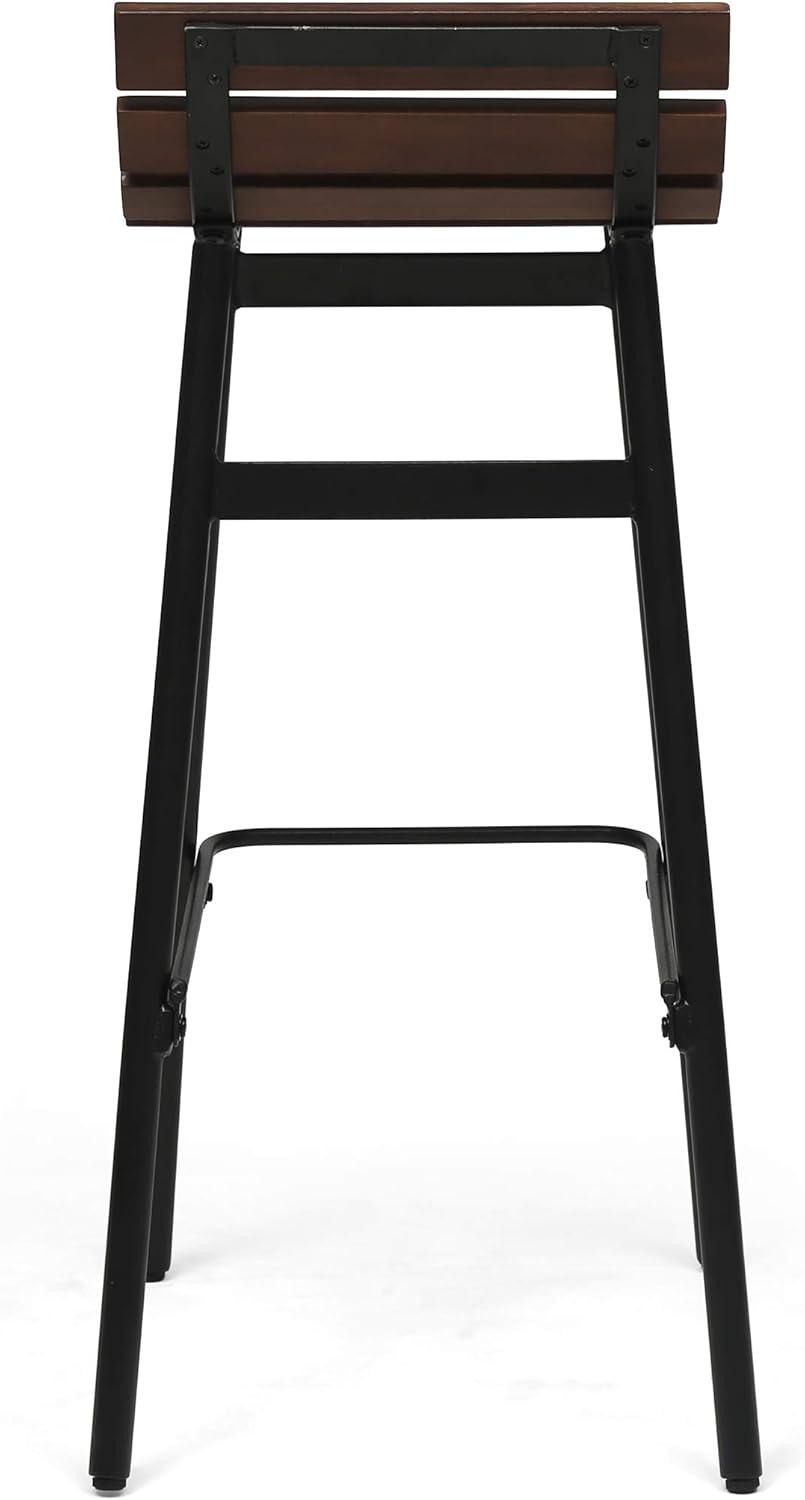 image:imageGreat Deal Furniture Camron 35 Wooden Barstool Set of 2 Dark Brown and Black Finish 309094