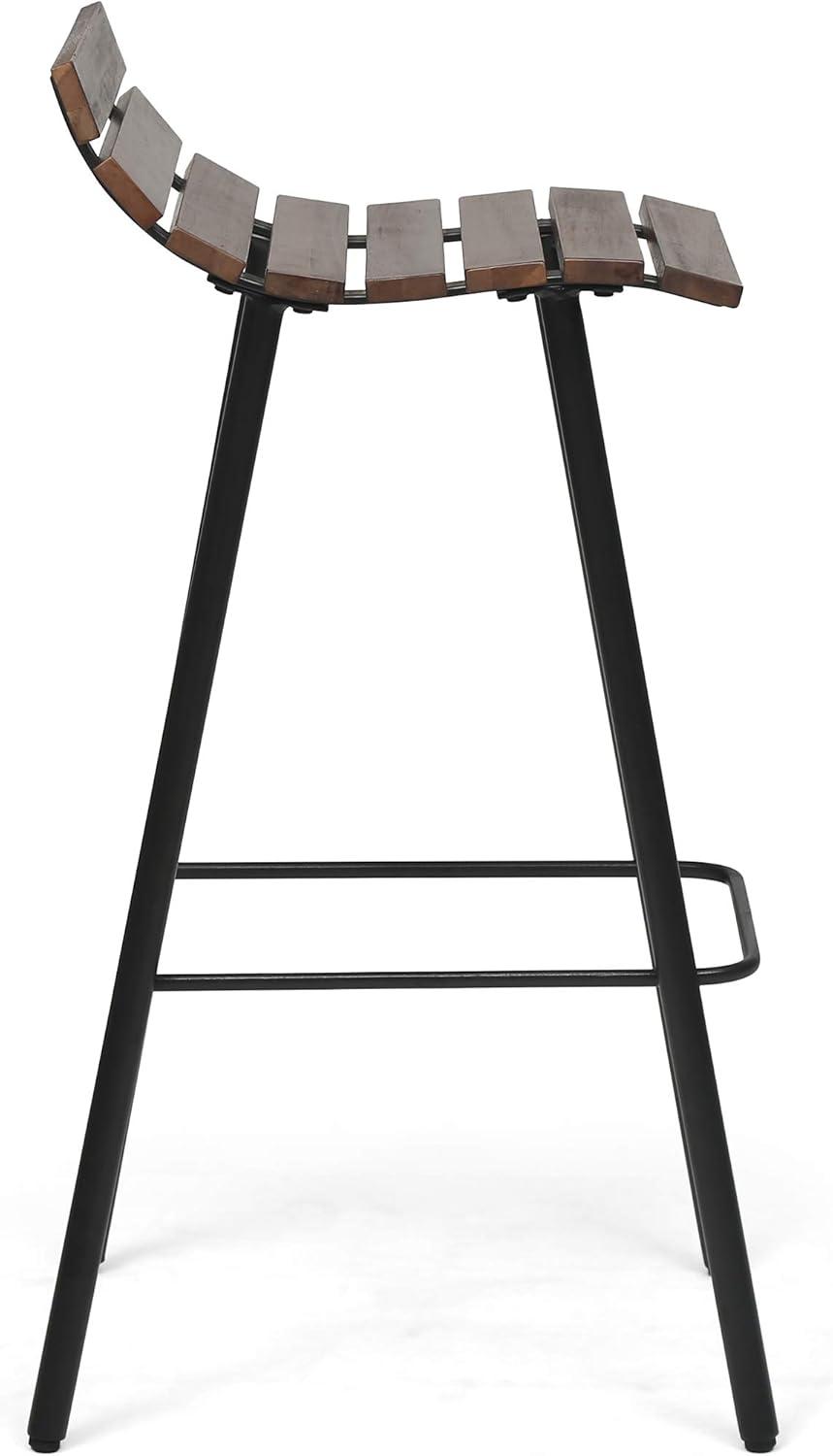 image:imageGreat Deal Furniture Camron 35 Wooden Barstool Set of 2 Dark Brown and Black Finish 309094