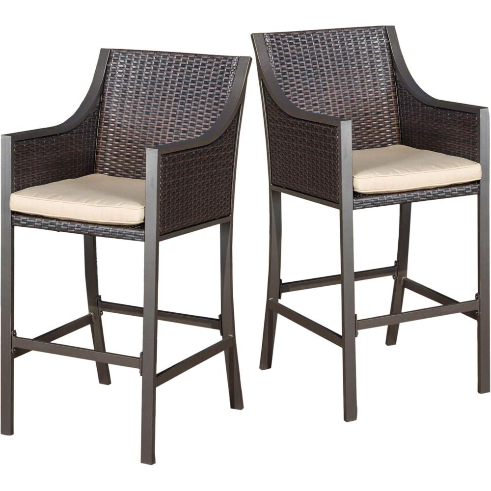 image:imageChristopher Knight Home Riga Bar Stools 2Pcs Set Multibrown