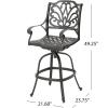 Christopher Knight Home Alfresco Outdoor Bronze Finished Cast Aluminum Barstools, 2-Pcs Set, Bronze