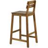 Christopher Knight Home Ashlyn Outdoor/Indoor Backed Barstools – Acacia Wood – Teak (Set of 4)