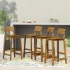 Christopher Knight Home Ashlyn Outdoor/Indoor Backed Barstools – Acacia Wood – Teak (Set of 4)