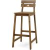 Christopher Knight Home Ashlyn Outdoor/Indoor Backed Barstools – Acacia Wood – Teak (Set of 4)