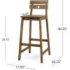 Christopher Knight Home Ashlyn Outdoor/Indoor Backed Barstools – Acacia Wood – Teak (Set of 4)