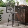 Christopher Knight Home Avon Outdoor Cast Aluminum Bar stool, Shiny Copper