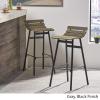 Christopher Knight Home Camron 35″ Wooden Barstool (Set of 2), Gray and Black Finish