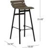 Christopher Knight Home Camron 35″ Wooden Barstool (Set of 2), Gray and Black Finish