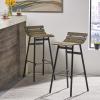Christopher Knight Home Camron 35″ Wooden Barstool (Set of 2), Gray and Black Finish