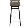Christopher Knight Home Camron 35″ Wooden Barstool (Set of 2), Gray and Black Finish