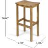 Christopher Knight Home Caribbean Outdoor 30″ Acacia Wood Barstools, 4-Pcs Set, Natural Stained