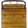 Christopher Knight Home Denali Outdoor Industrial Acacia Wood Barstools with Finished Iron Frame, 2-Pcs Set, Teak Finish / Rustic Metal