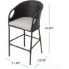 Christopher Knight Home Dominica Outdoor Wicker Barstools with Water Resistant Cushions, 2-Pcs Set, Multibrown / Light Brown