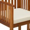 Christopher Knight Home Grace Outdoor Acacia Barstools, Natural Finish and Cream (Set of 2)
