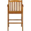 Christopher Knight Home Grace Outdoor Acacia Barstools, Natural Finish and Cream (Set of 2)