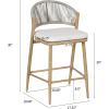 Christopher Knight Home Hearth 26.00″ H Patio Barstools Set of 2, Woven Wicker Counter Stool, PE Rattan Scallop-Shaped Backrest Bar Chair, Metal Frame Barstool for Backyard Balcony Garden, Black(Maple/Aluminum)