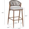 Christopher Knight Home Hearth 30.25″ Patio Barstools Set of 2, Woven Wicker Counter Stool, Aluminum Frame Barstool, PE Rattan Scallop-Shape Backrest Woodlike Stool for Backyard Balcony Garden, Teak(Teak/Aluminum)