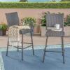Christopher Knight Home Jiro Outdoor Wicker Barstool, Gray