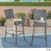 Christopher Knight Home Jiro Outdoor Wicker Barstool, Gray