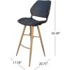 Christopher Knight Home Laryn Outdoor Wicker Barstools with Wood Finish Metal Legs, 4-Pcs Set, Multibrown / Brown