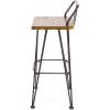 Christopher Knight Home Leonardo Outdoor Industrial Acacia Wood Barstools with Finished Iron Frame, 4-Pcs Set, Teak Finish / Rustic Metal