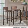 Christopher Knight Home Lilith Indoor Acacia Barstools with Iron Frames, 2-Pcs Set, Dark Brown / Rustic Metal