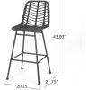Christopher Knight Home Outdoor Wicker Barstools (Set of 2), Gray and Black