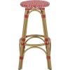 Christopher Knight Home Starla Outdoor 29.5 Inch Barstools – Aluminum and Wicker – Red/White/Bamboo Finish (Set of 4)