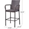 Christopher Knight Home Stewart Outdoor Bar Stool, Set of 2, Brown