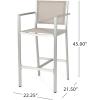 Christopher Knight Home Tammy Coral Outdoor Grey Mesh 29.50 Inche Barstools with Silver Rust-Proof Aluminum Frame (Set of 4),