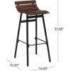 Great Deal Furniture Camron 35″ Wooden Barstool (Set of 2), Dark Brown and Black Finish, 309094