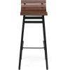 Great Deal Furniture Camron 35″ Wooden Barstool (Set of 2), Dark Brown and Black Finish, 309094
